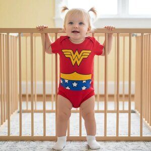 DC Comic True Vintage Wonder Woman Short Sleeve Bodysuit  size 18 M